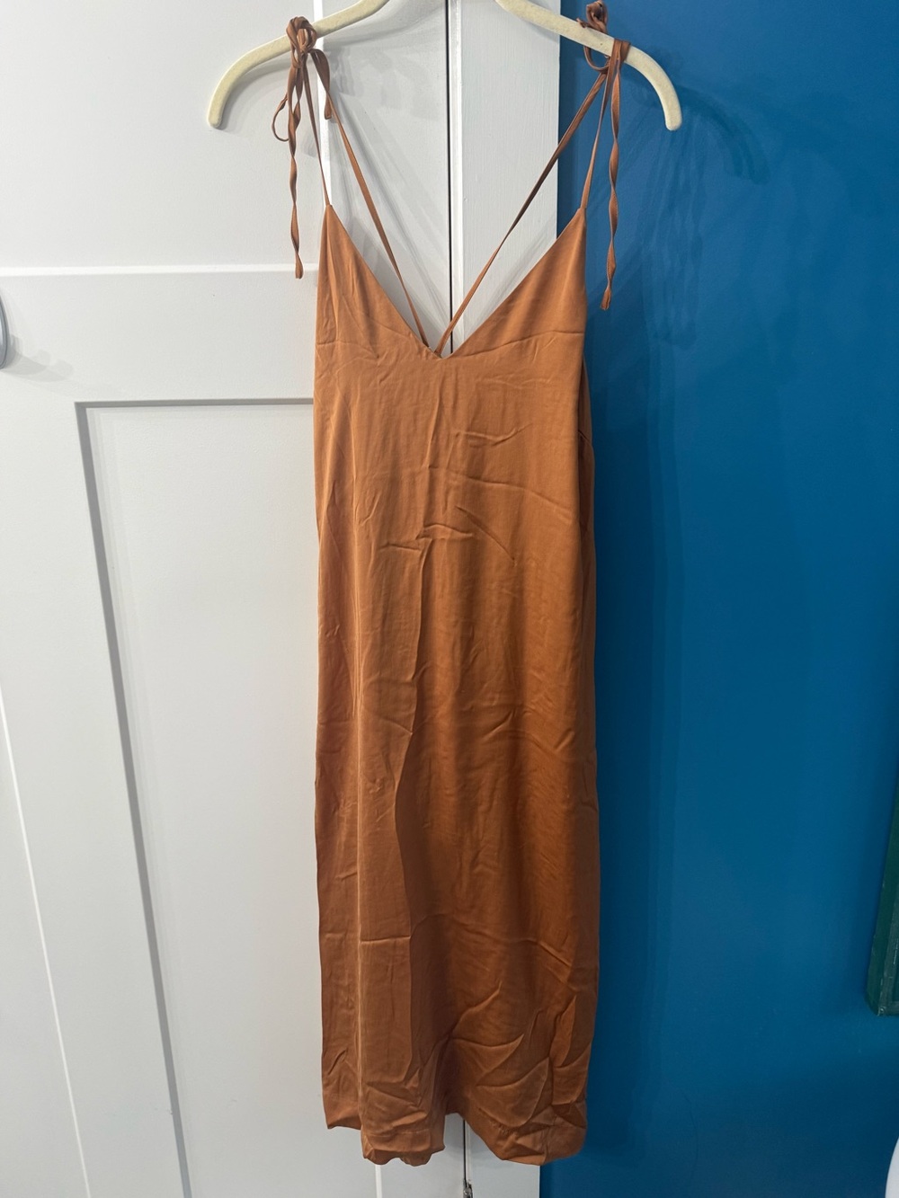 Avec Les Filles Rusty Copper Slip Dress‎
